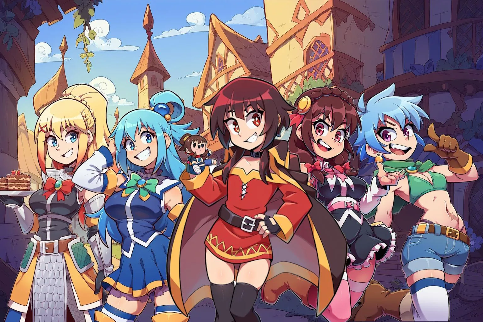Konosuba Harem scenario artwork