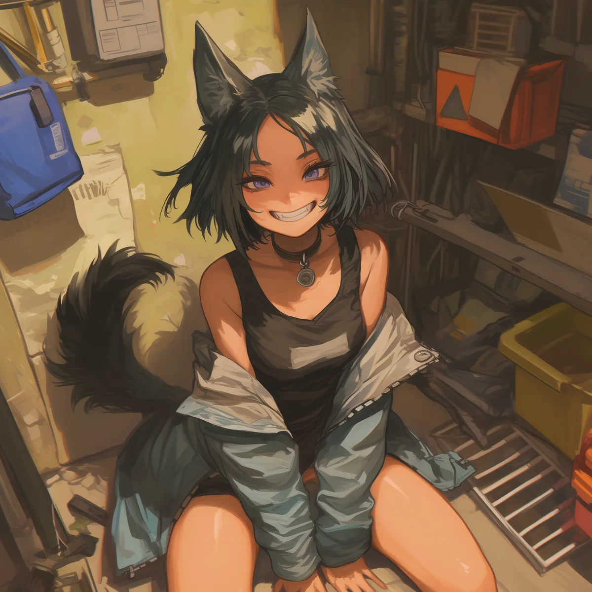 Angie the Tomboy Dog Girl scenario artwork