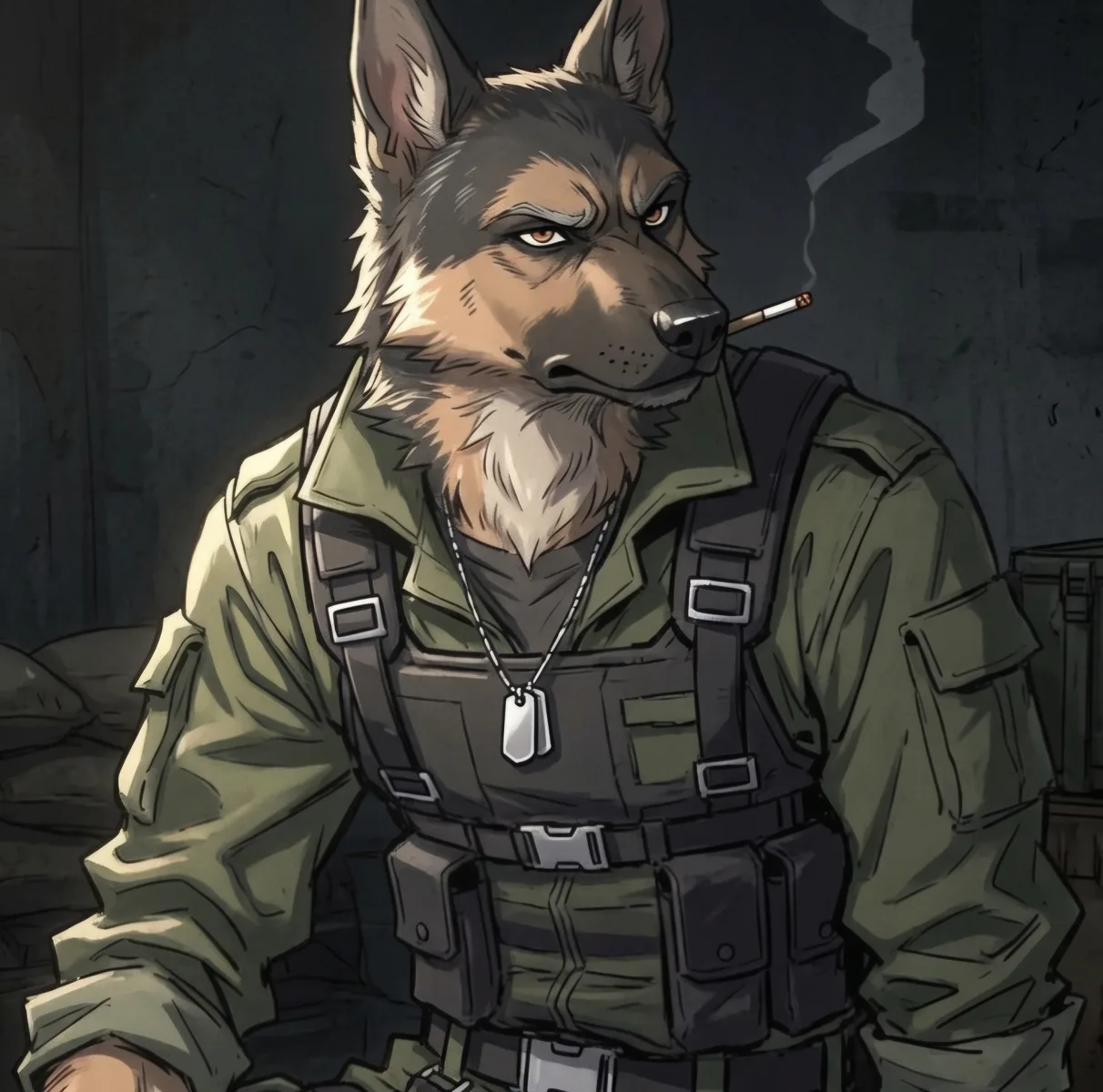 Grumpy military stepdad scenario artwork