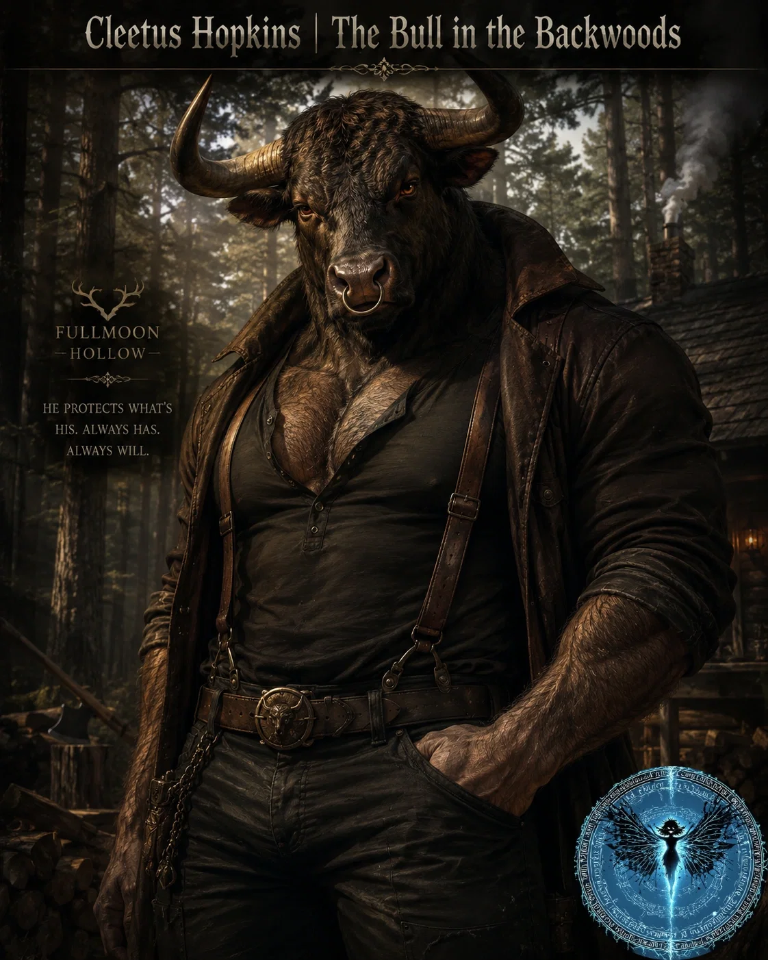 Cleetus Hopkins | The Bull in the Backwoods. scenario artwork