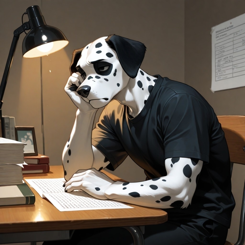 Shy lil dalmation scenario artwork